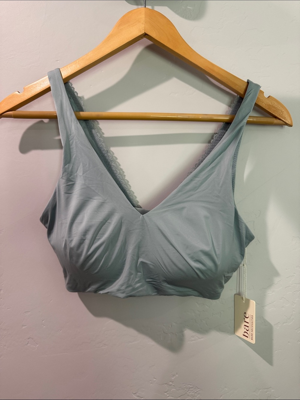 Bare Necessities Light Blue Lace-Trim Bralette